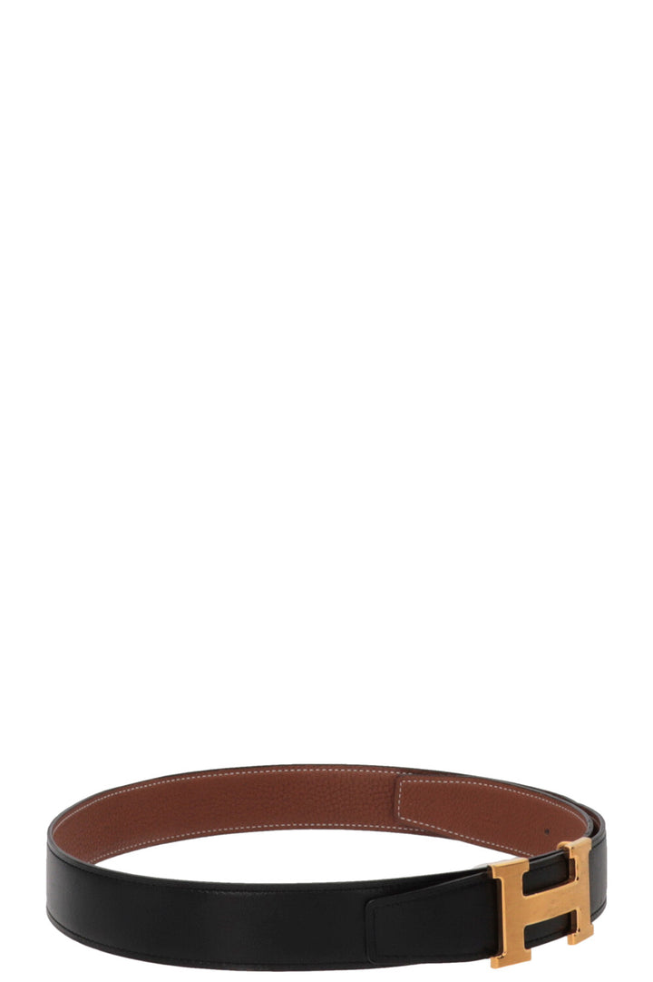 HERMÈS Constance Belt Leather Black