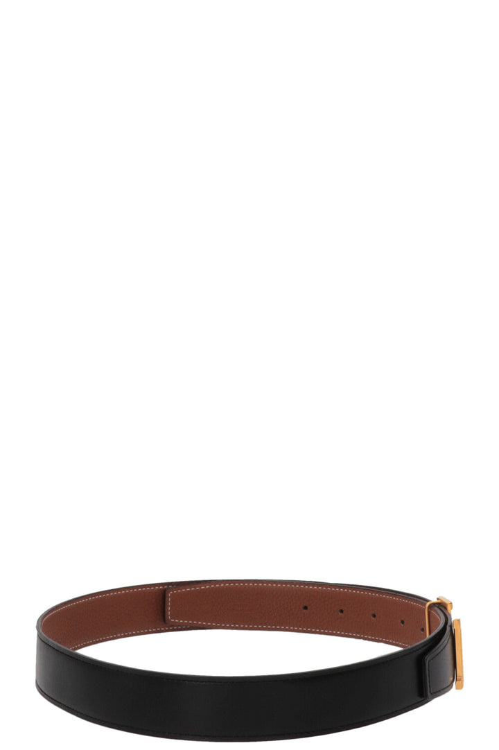 HERMÈS Constance Belt Leather Black