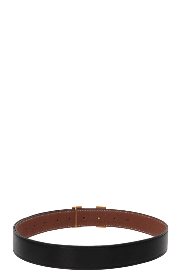 HERMÈS Constance Belt Leather Black