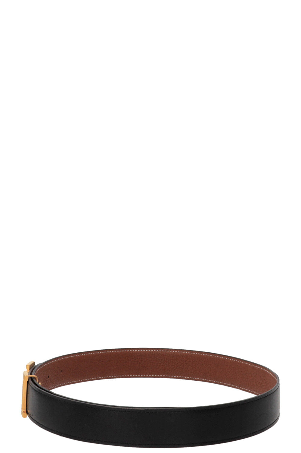 HERMÈS Constance Belt Leather Black