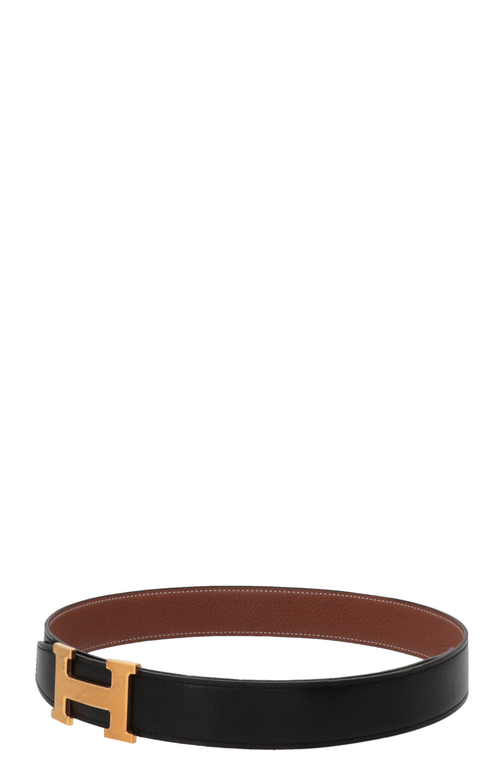 HERMÈS Constance Belt Leather Black