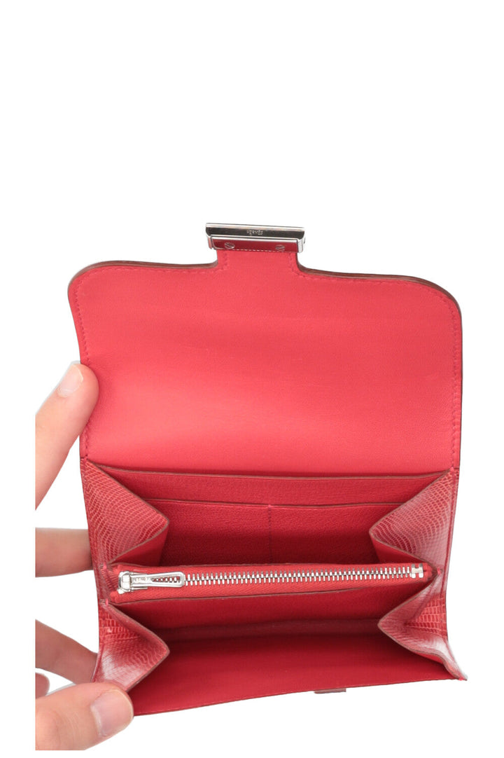 Miketest : Portefeuille Compact HERMÈS Constance Lézard Bougainvillier