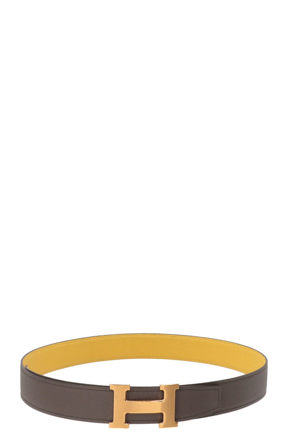 HERMÈS Constance H Belt Gris Etain Jaune Citron