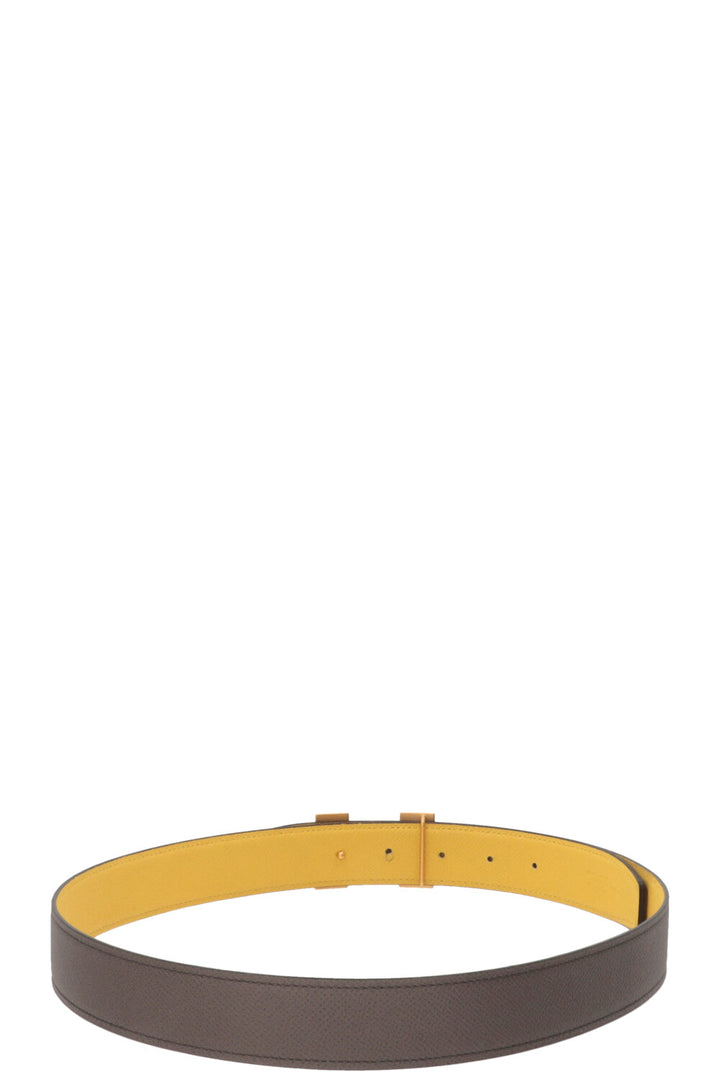 HERMÈS Constance H Belt Gris Etain Jaune Citron