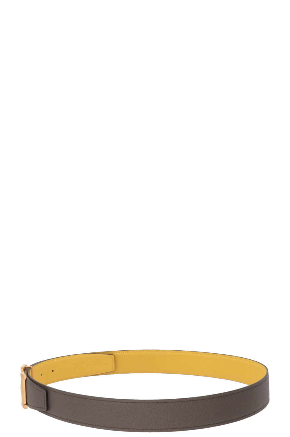 HERMÈS Constance H Belt Gris Etain Jaune Citron