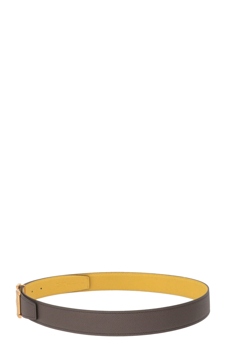 HERMÈS Constance H Belt Gris Etain Jaune Citron