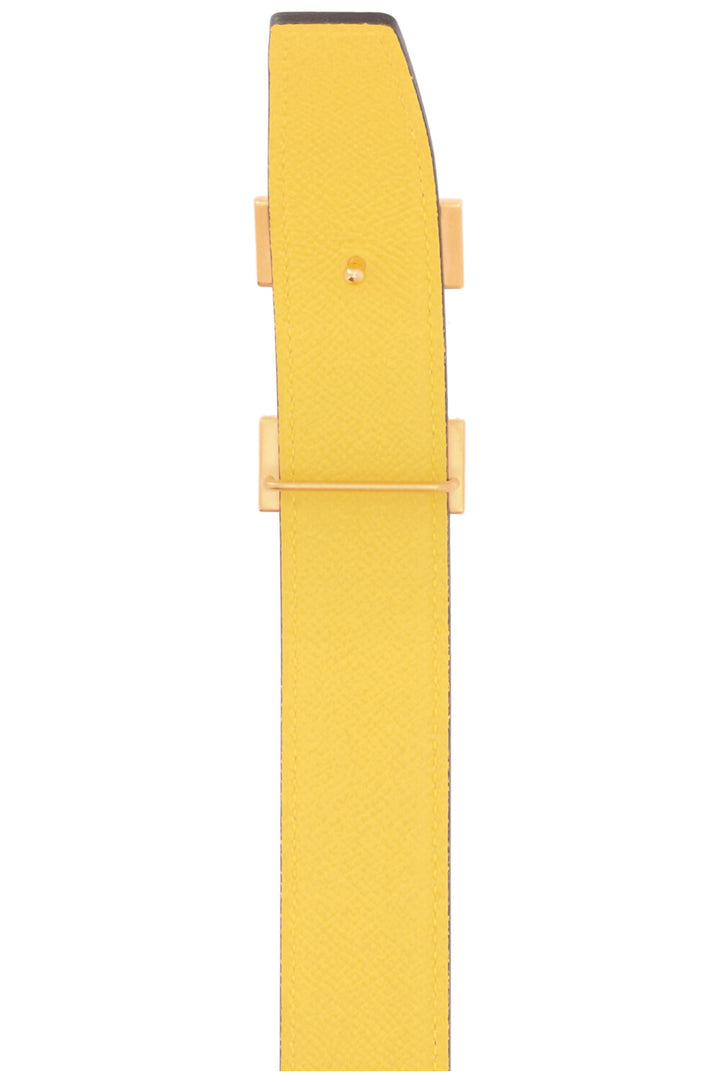 HERMÈS Constance H Belt Gris Etain Jaune Citron