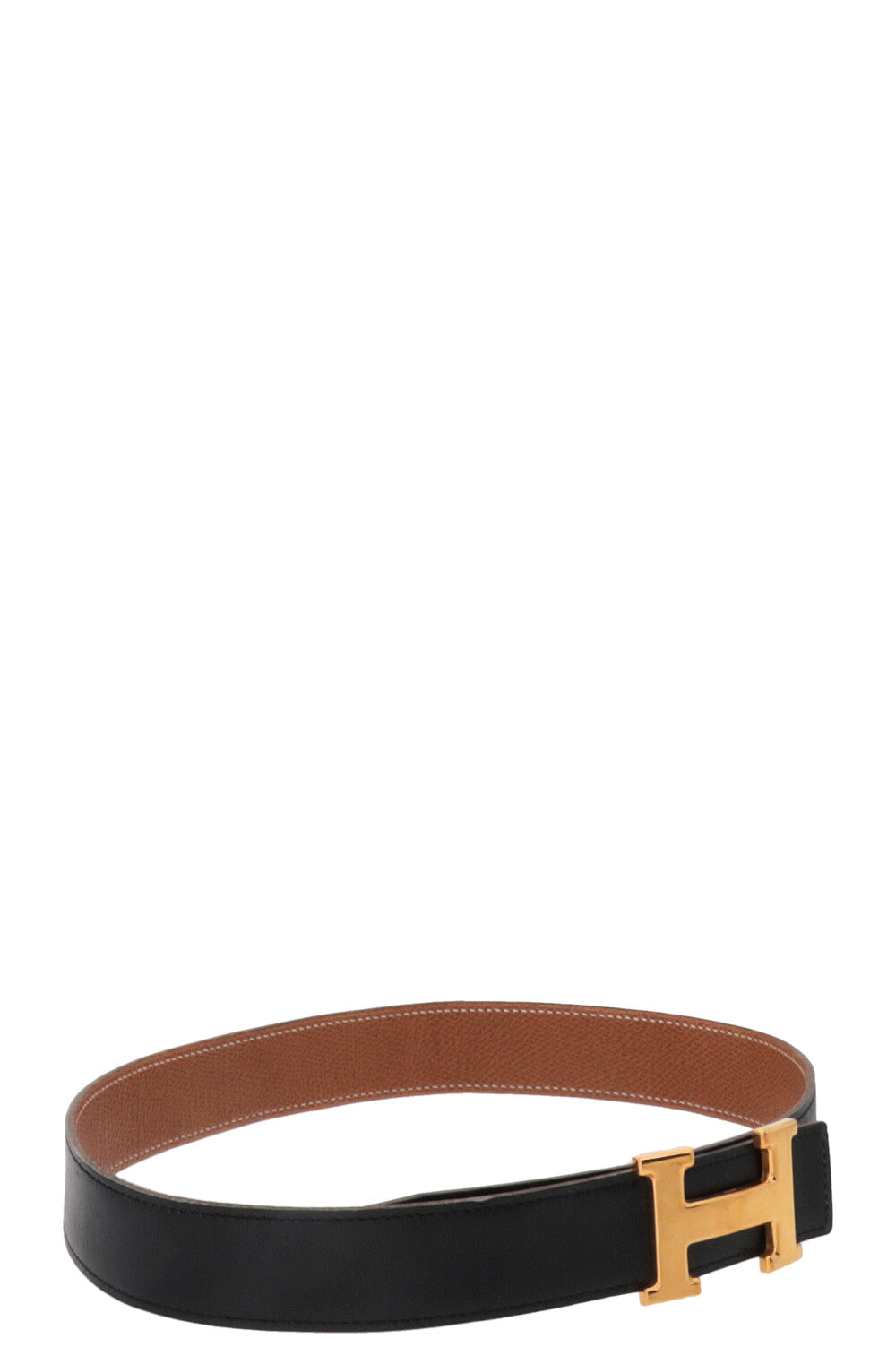 HERMÈS Constance H Belt Leather Gold