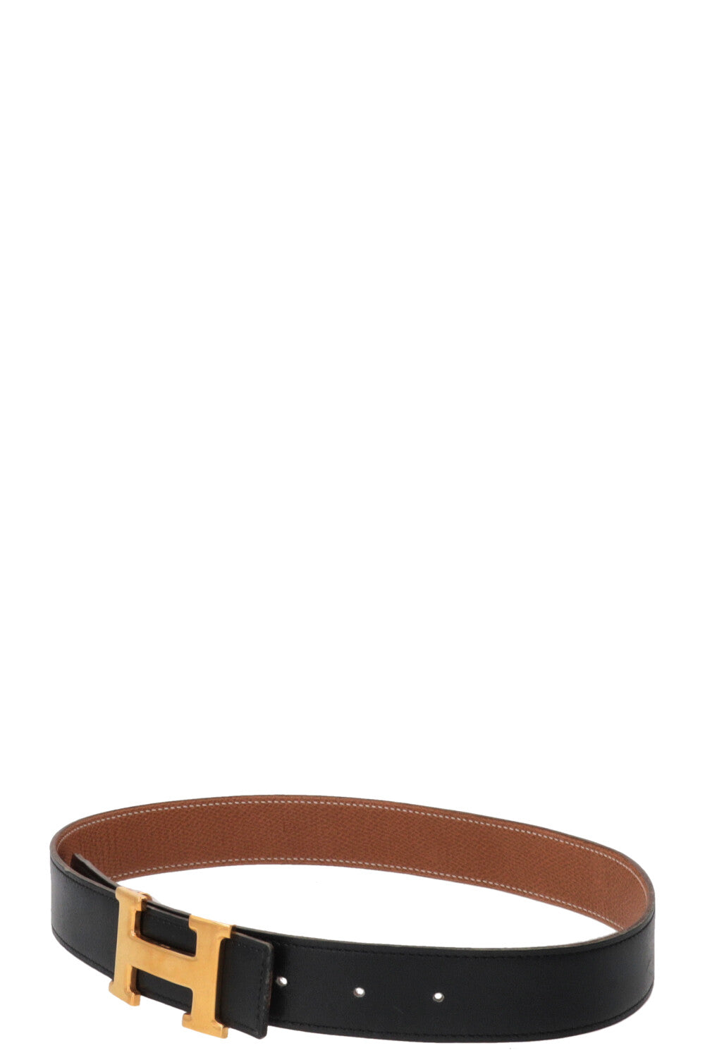 HERMÈS Constance H Belt Leather Gold