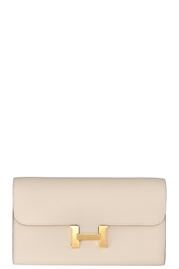 HERMÈS Constance To Go Wallet Epsom Nata Gold