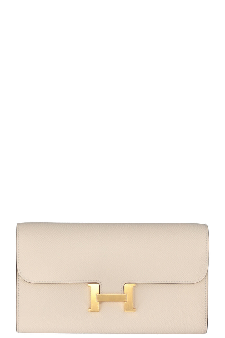 HERMÈS Constance To Go Wallet Epsom Nata Gold
