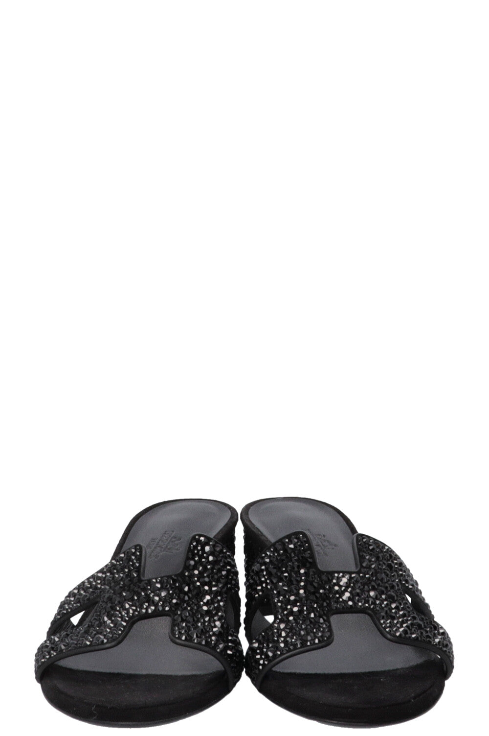 HERMÈS Crystal Oasis Sandals Suede Black
