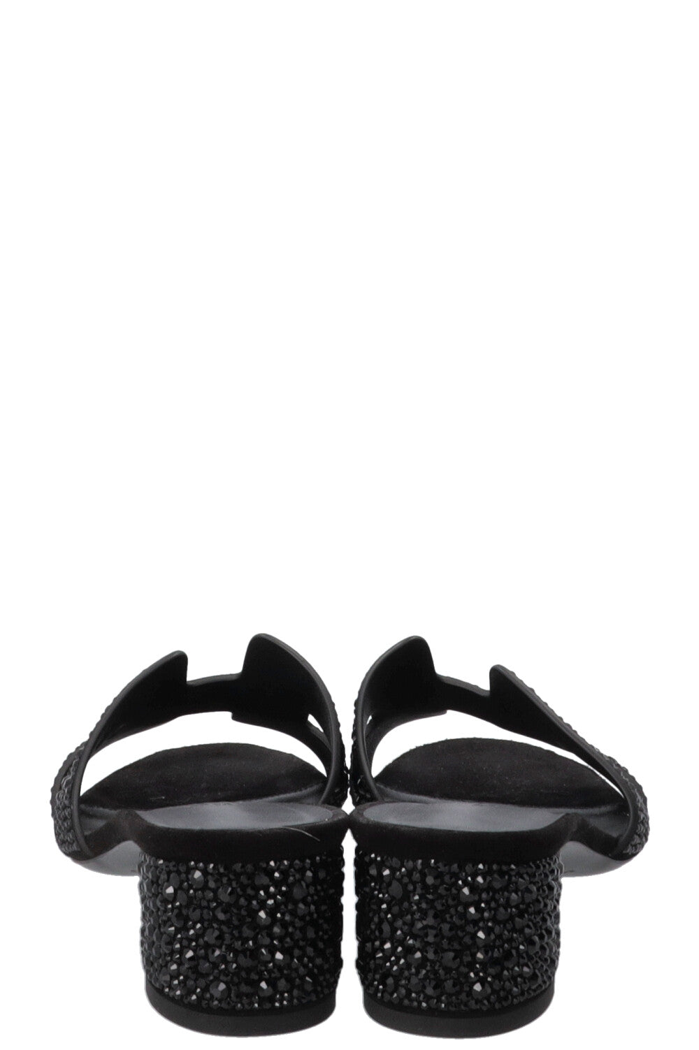 HERMÈS Crystal Oasis Sandals Suede Black