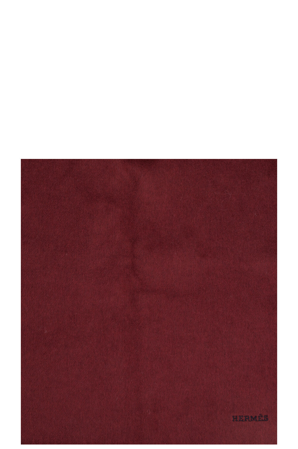 HERMÈS Double Face Fringed Scarf Cashmere Burgundy