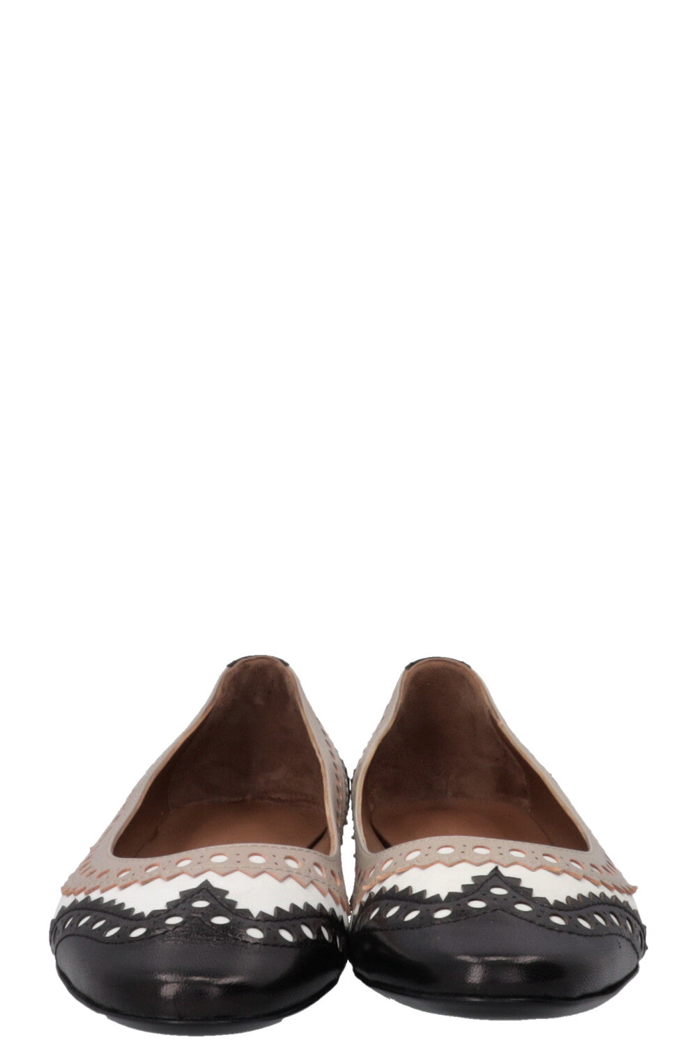 HERMÈS Dream Ballet Flats Goatskin White Black