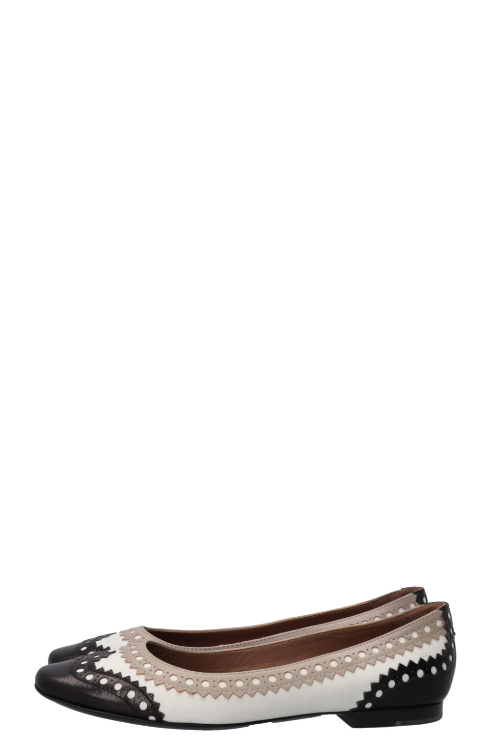HERMÈS Dream Ballet Flats Goatskin White Black