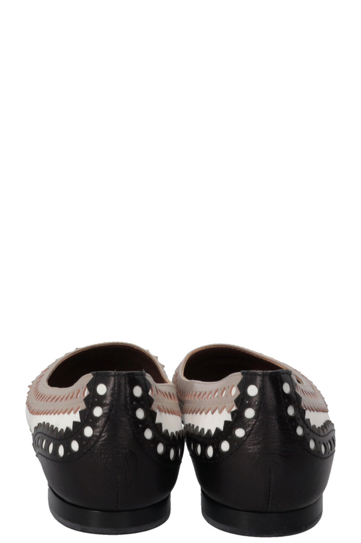 HERMÈS Dream Ballet Flats Goatskin White Black