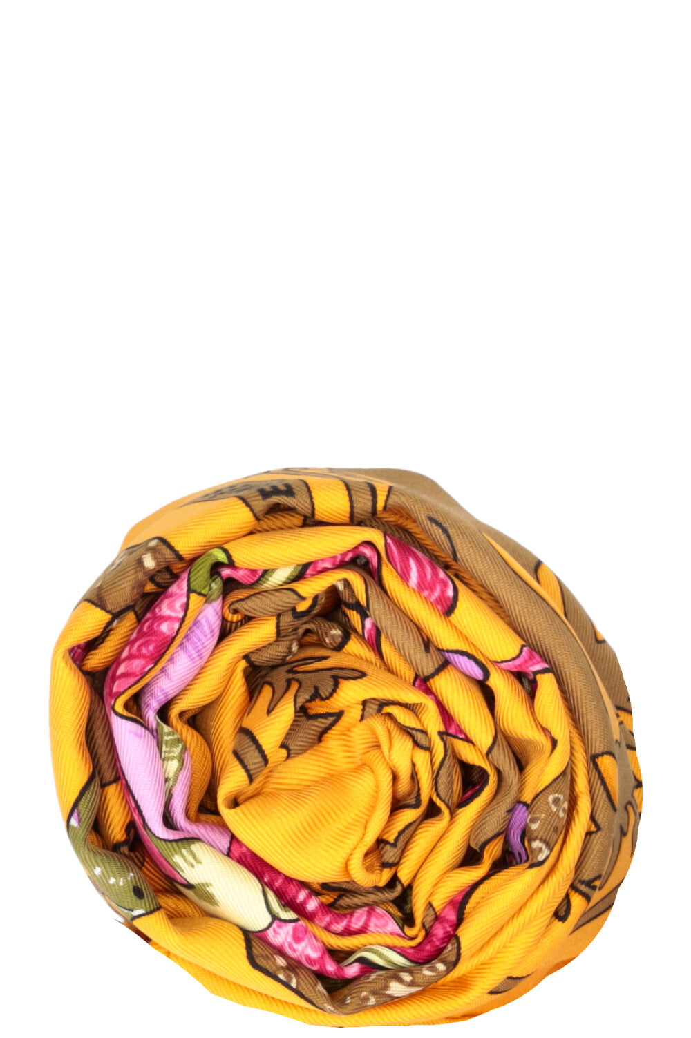 HERMÈS Early America 90 Carré Silk Yellow
