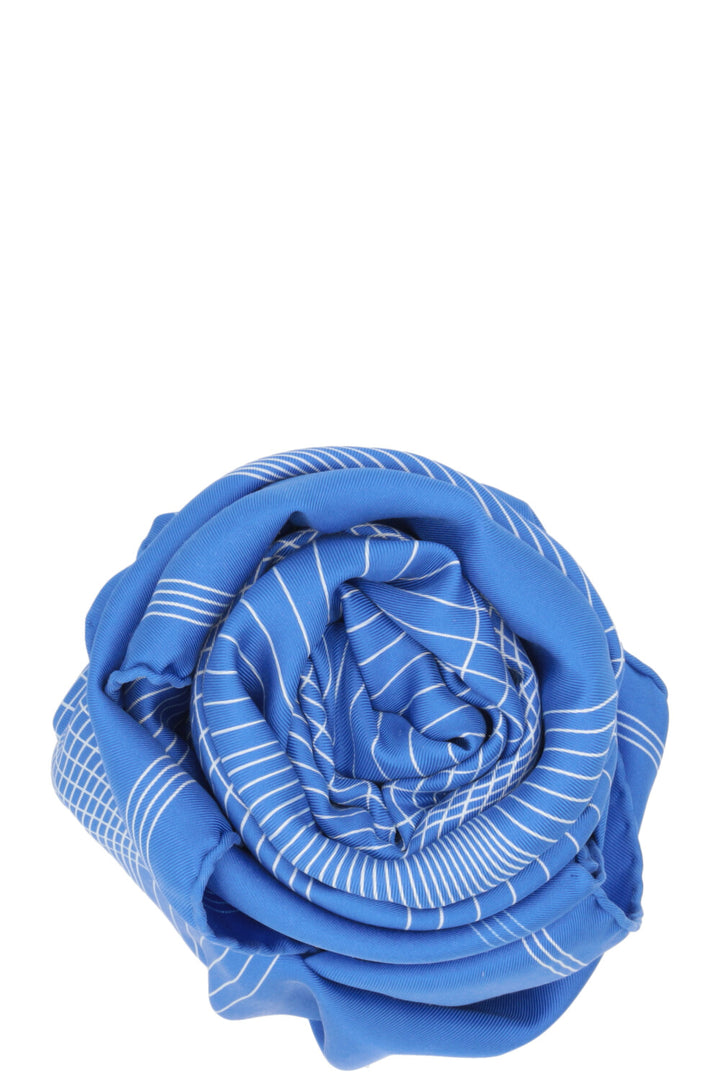 HERMÈS En Fil Carré 140 Silk Blue