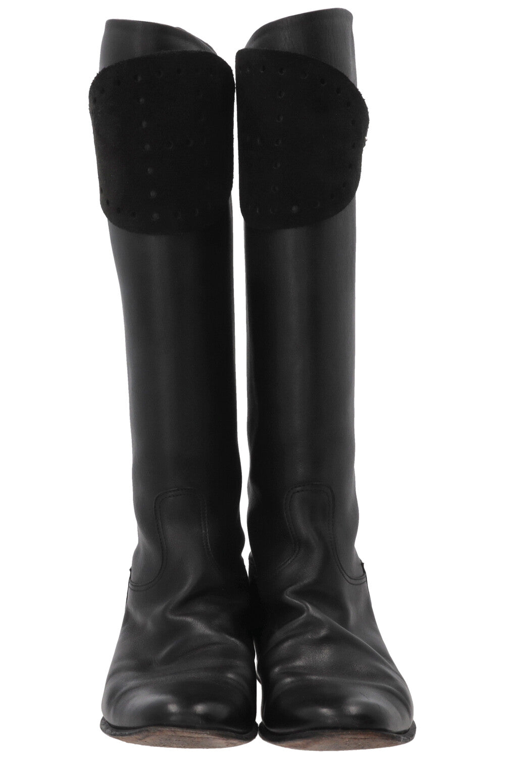 Bottes d'équitation HERMÈS Evelyne en cuir Swift noir