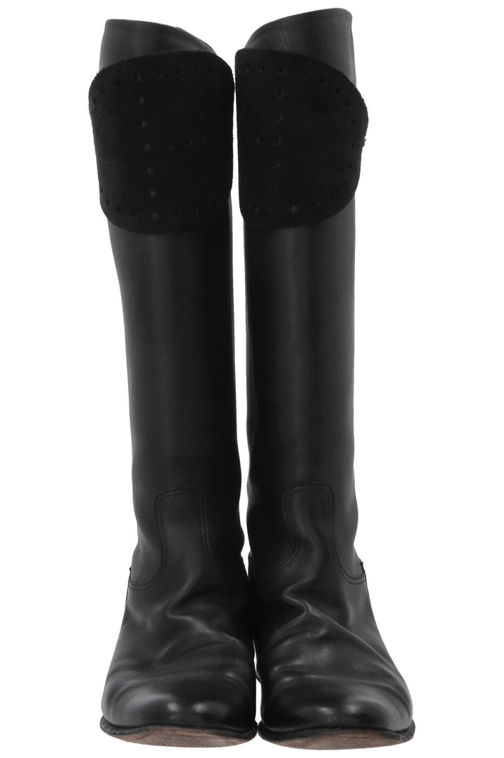 Bottes d'équitation HERMÈS Evelyne en cuir Swift noir