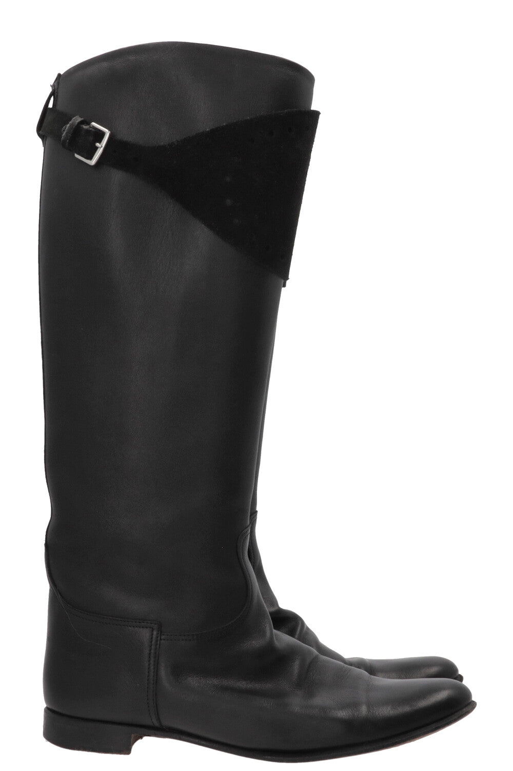 Bottes d'équitation HERMÈS Evelyne en cuir Swift noir