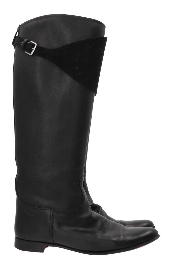 Bottes d'équitation HERMÈS Evelyne en cuir Swift noir