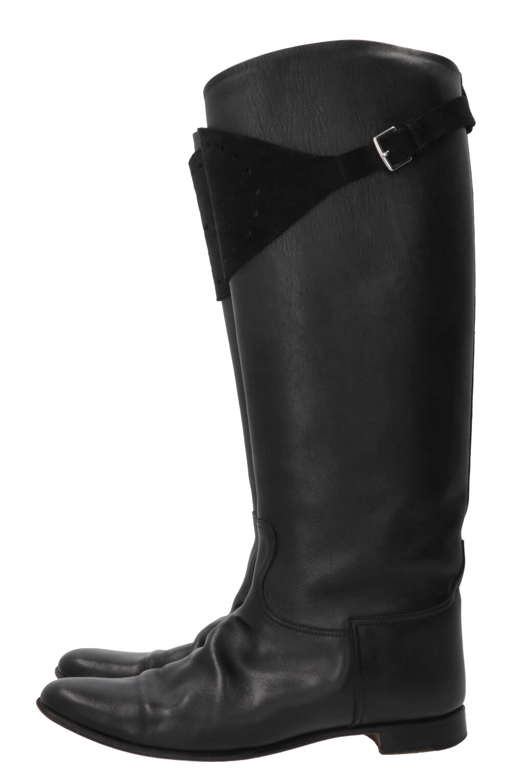 Bottes d'équitation HERMÈS Evelyne en cuir Swift noir