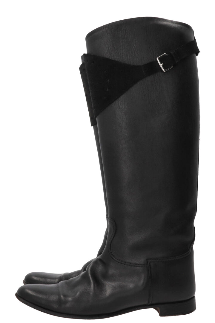 Bottes d'équitation HERMÈS Evelyne en cuir Swift noir