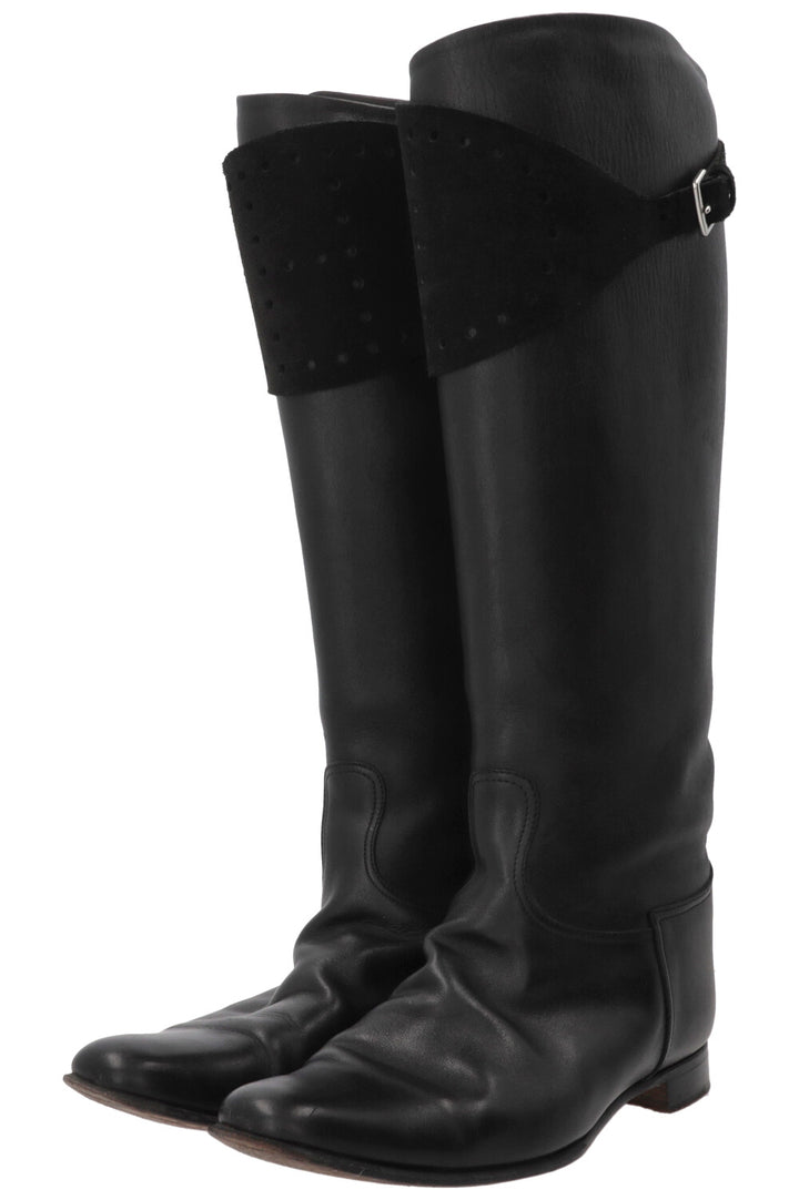 Bottes d'équitation HERMÈS Evelyne en cuir Swift noir