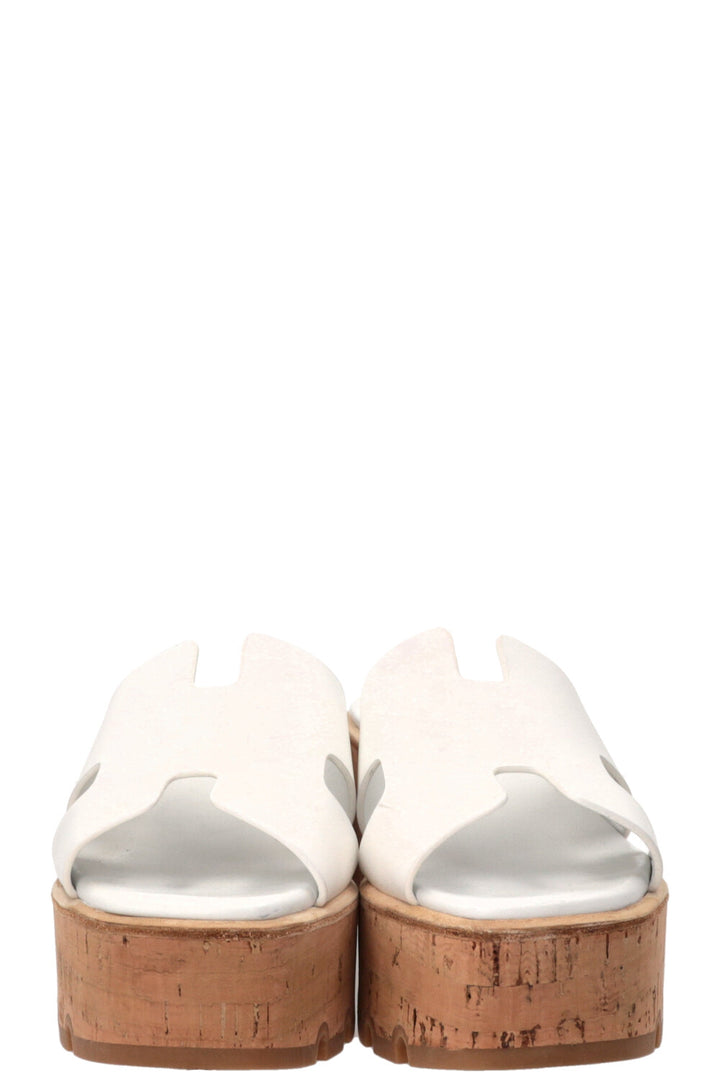 HERMÈS Eze 30 Sandals Leather White