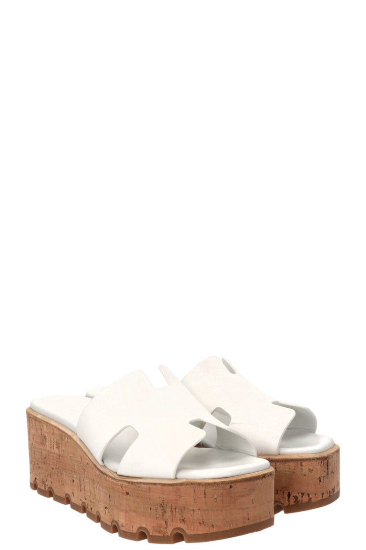 HERMÈS Eze 30 Sandals Leather White