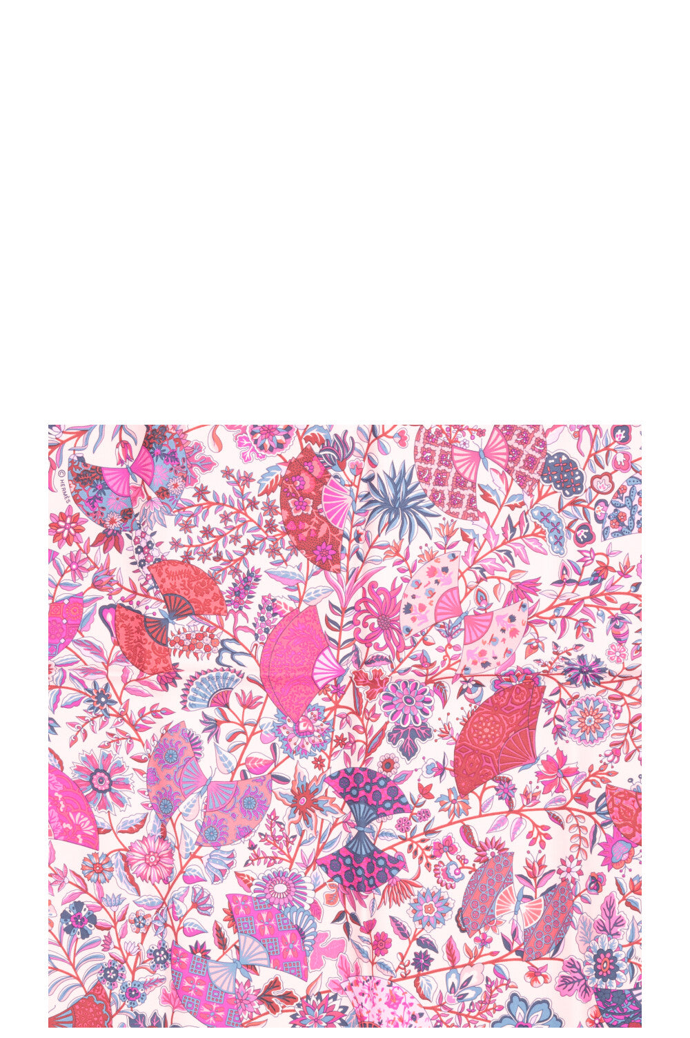 HERMÈS Fleurs et Papillons 45 Carré Silk Pink