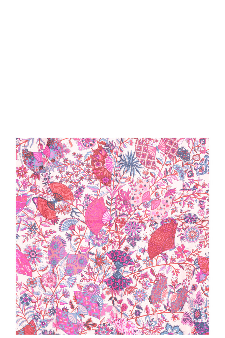 HERMÈS Fleurs et Papillons 45 Carré Silk Pink