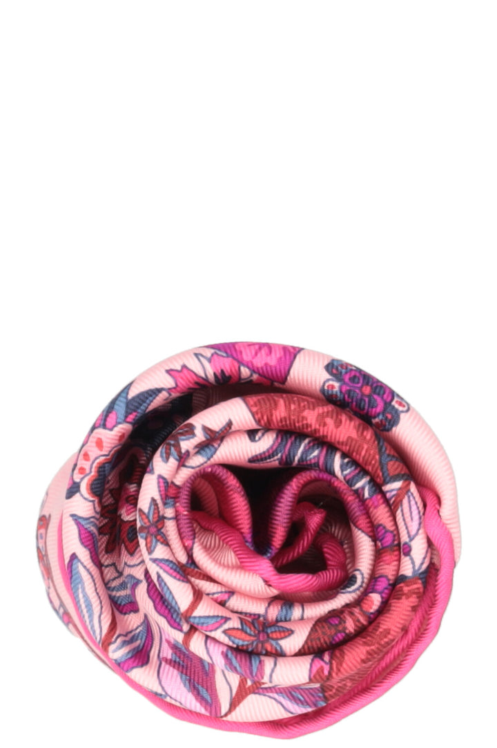 HERMÈS Fleurs et Papillons 45 Carré Silk Pink