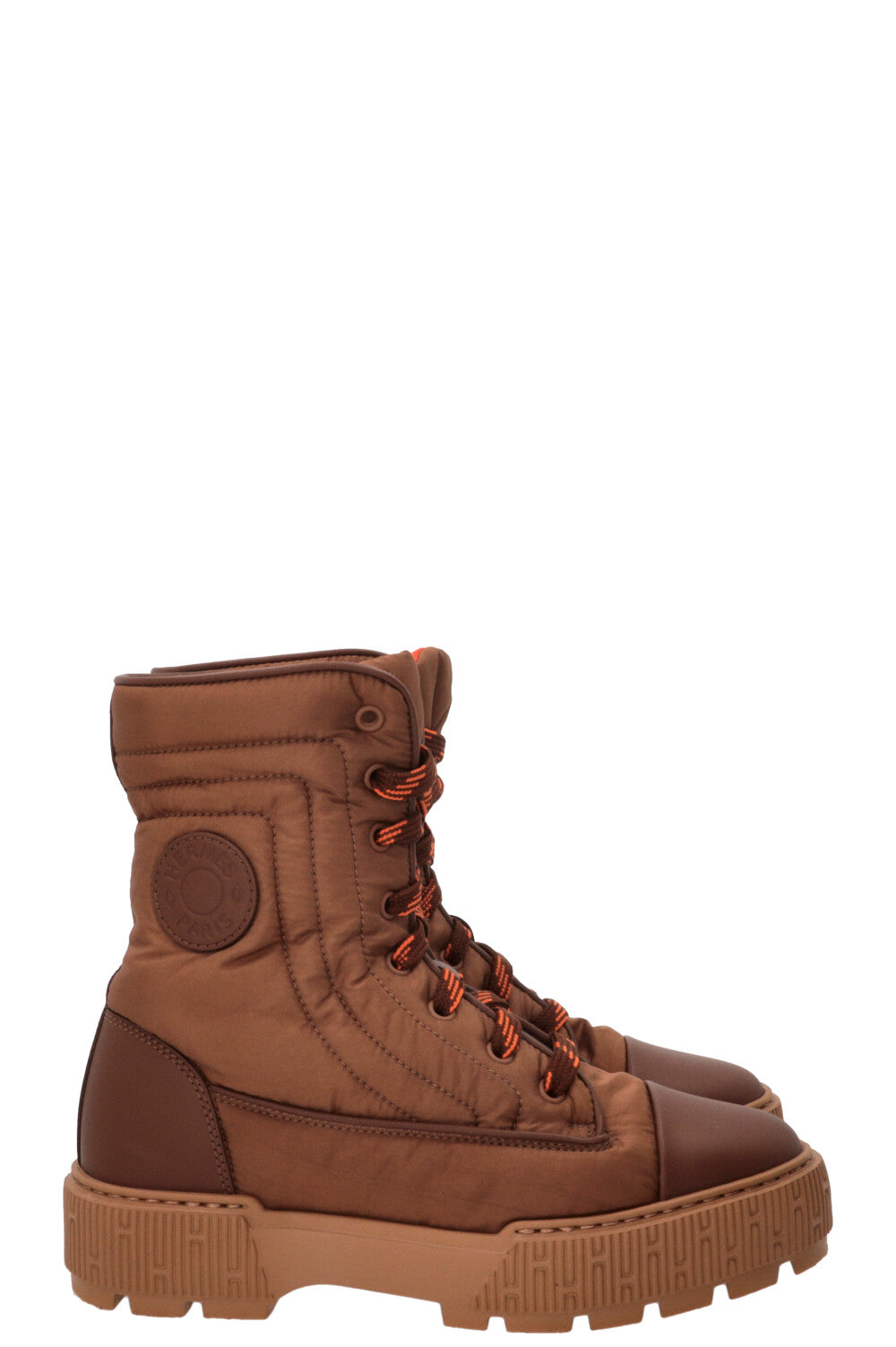 HERMÈS Fresch Ankle Boots Nylon Brown