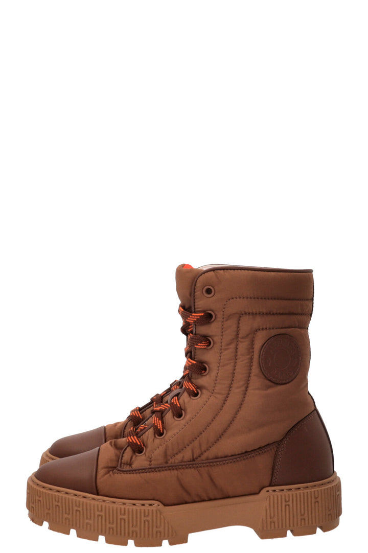HERMÈS Fresch Ankle Boots Nylon Brown