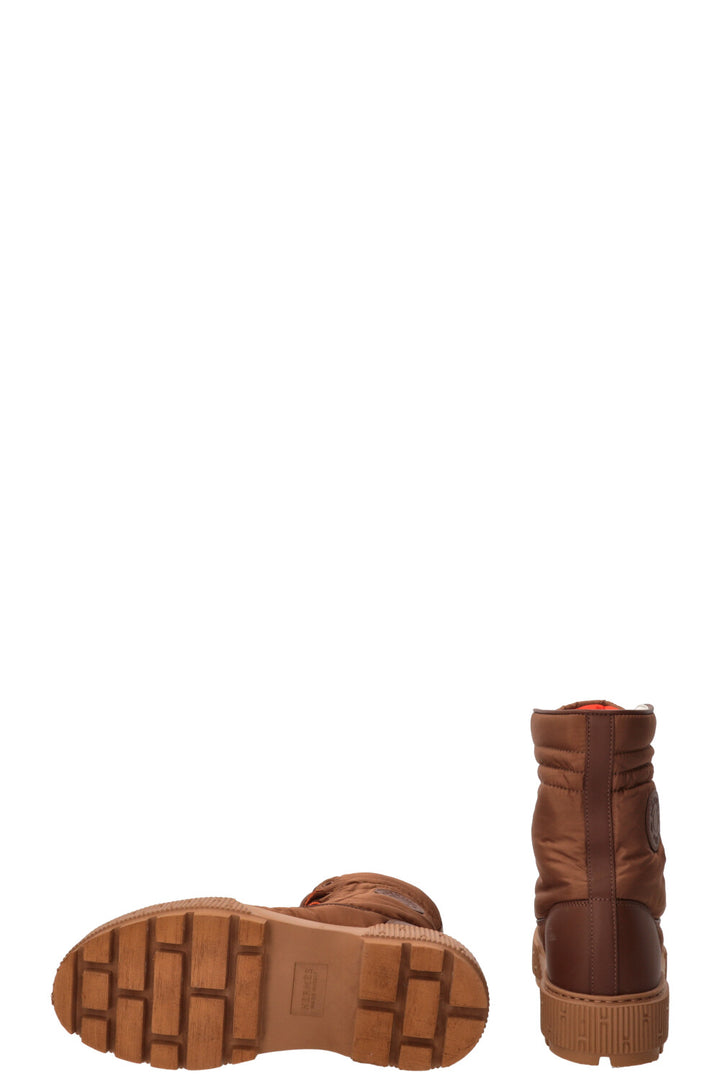 HERMÈS Fresch Ankle Boots Nylon Brown