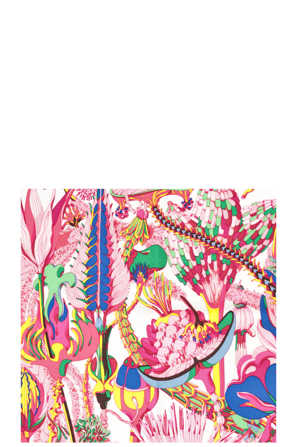 HERMÈS Gavroche 45 Fantaisie Botanique Silk Pink