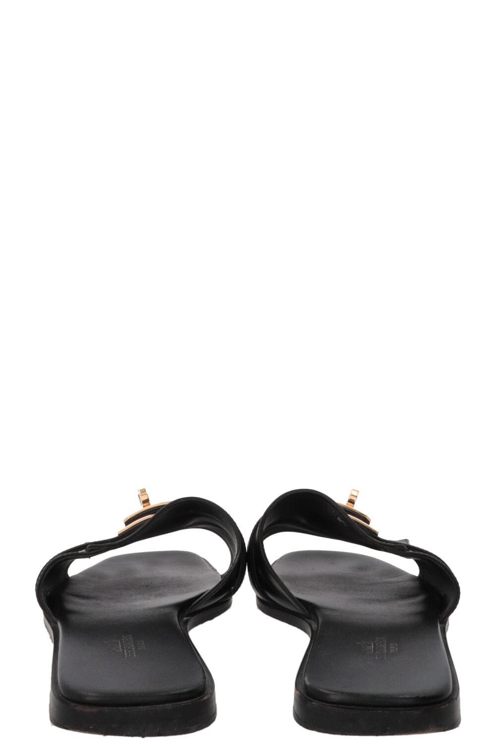 HERMÈS Giulia Sandals Black Leather Black