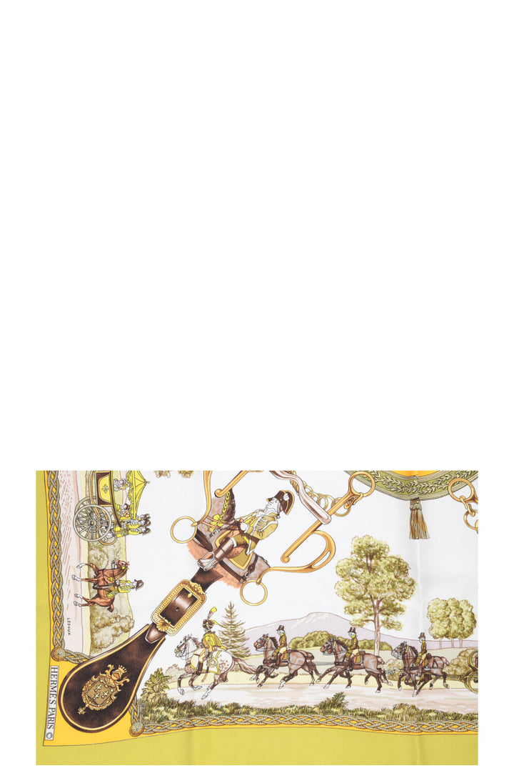 HERMÈS Grands Attelages 90 Carré Silk Green