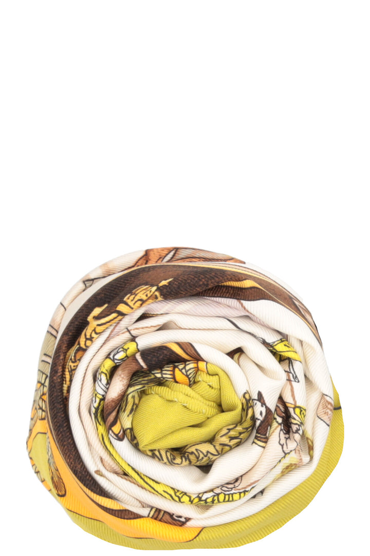 HERMÈS Grands Attelages 90 Carré Silk Green