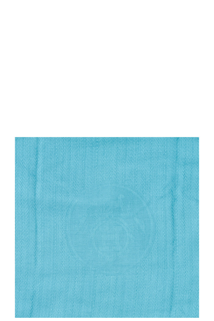 HERMÈS H Fringed Scarf Turquoise