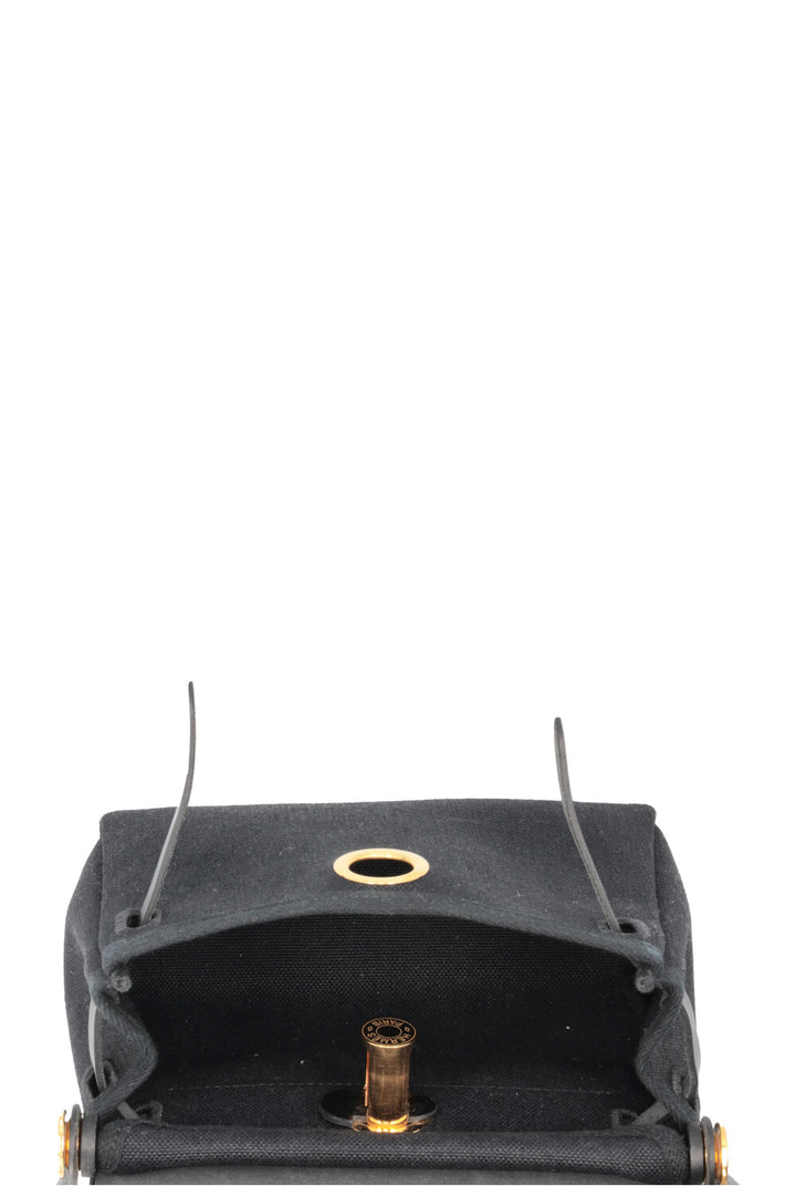 HERMÈS Herbag Zip 20 en toile noire