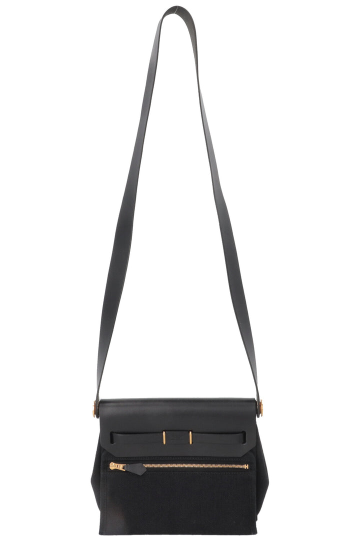 HERMÈS Herbag Zip 20 en toile noire
