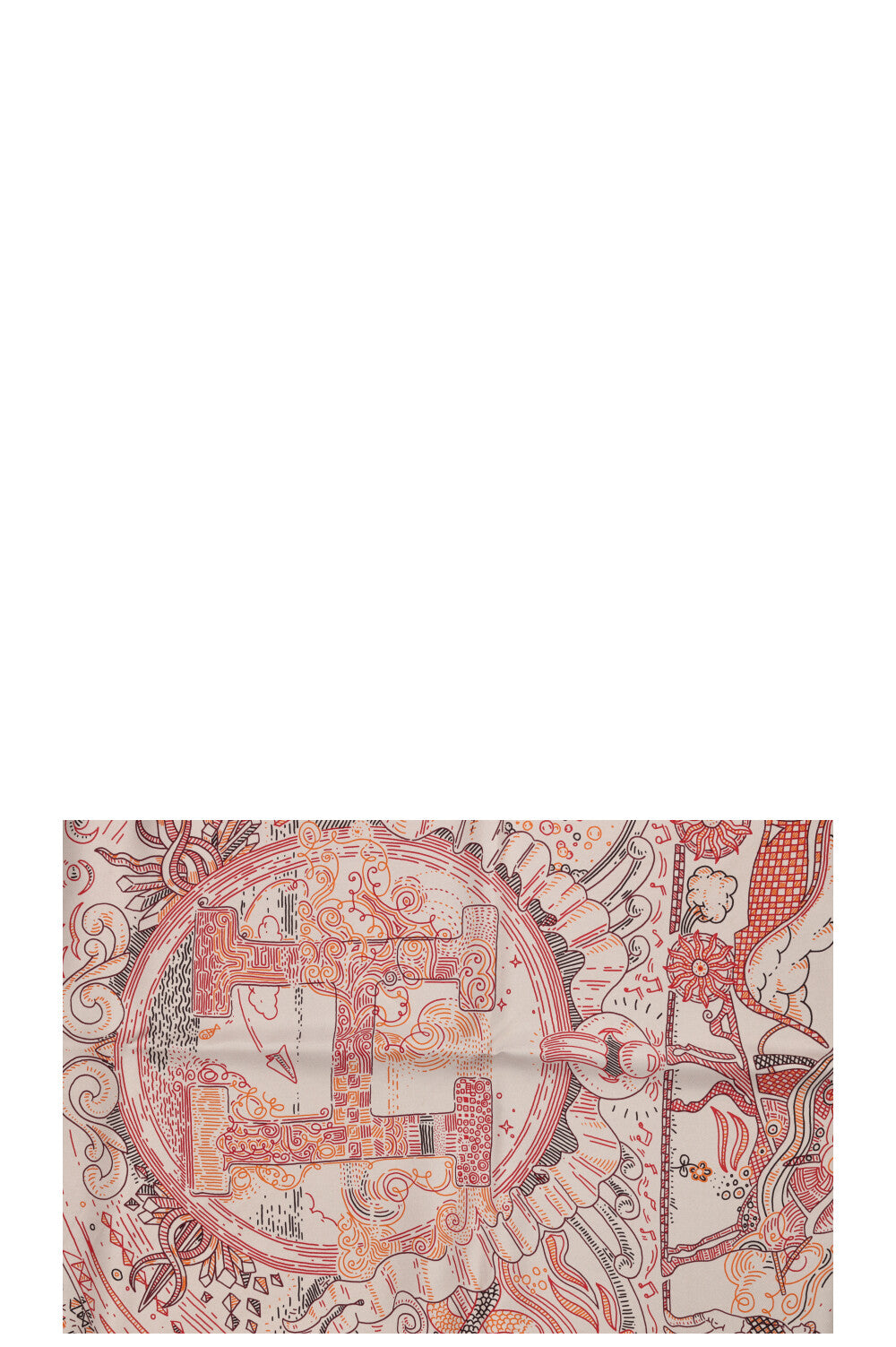 HERMÈS Hold The Line 90 Carrè Silk White