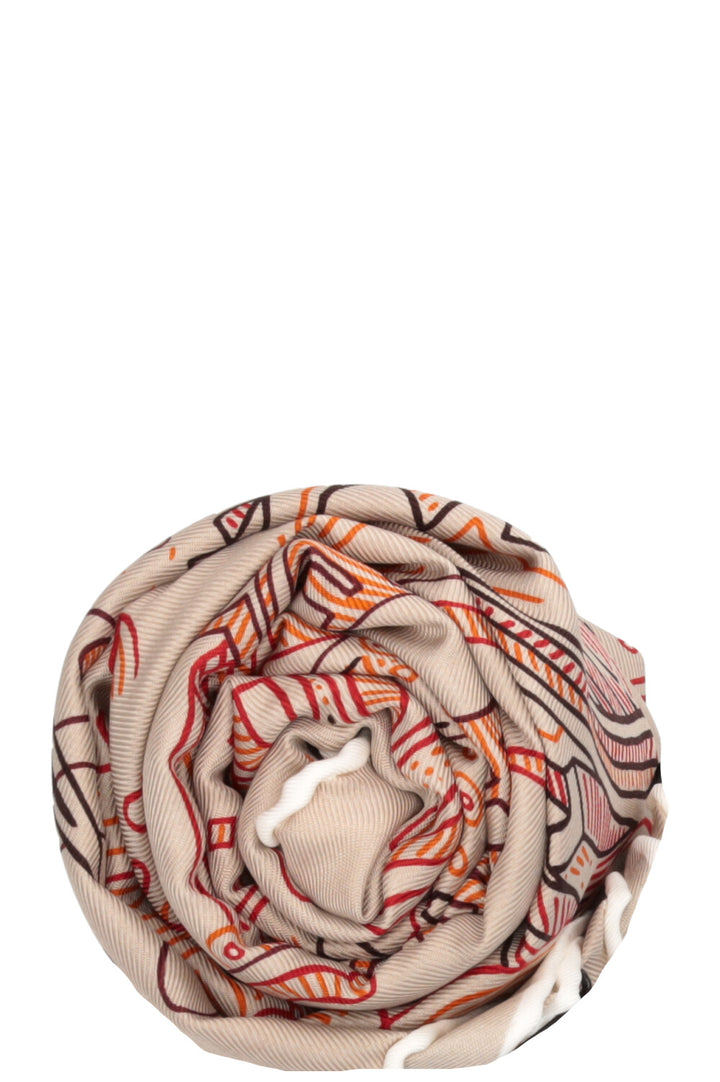 HERMÈS Hold The Line 90 Carrè Silk White