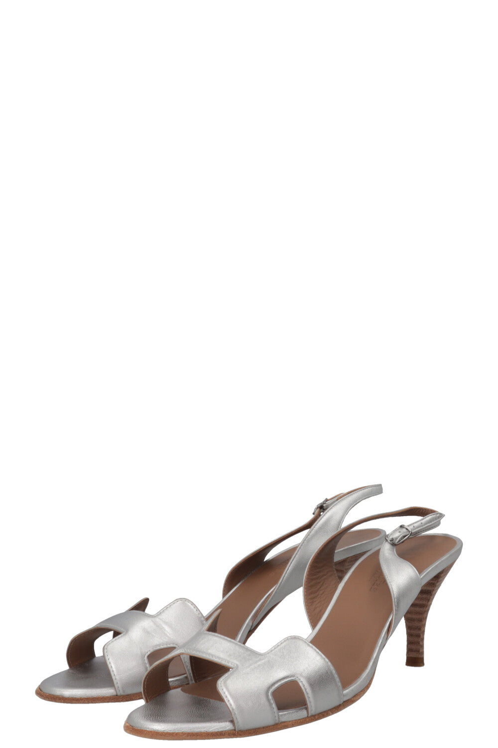HERMÈS Holy Heels Leather Silver
