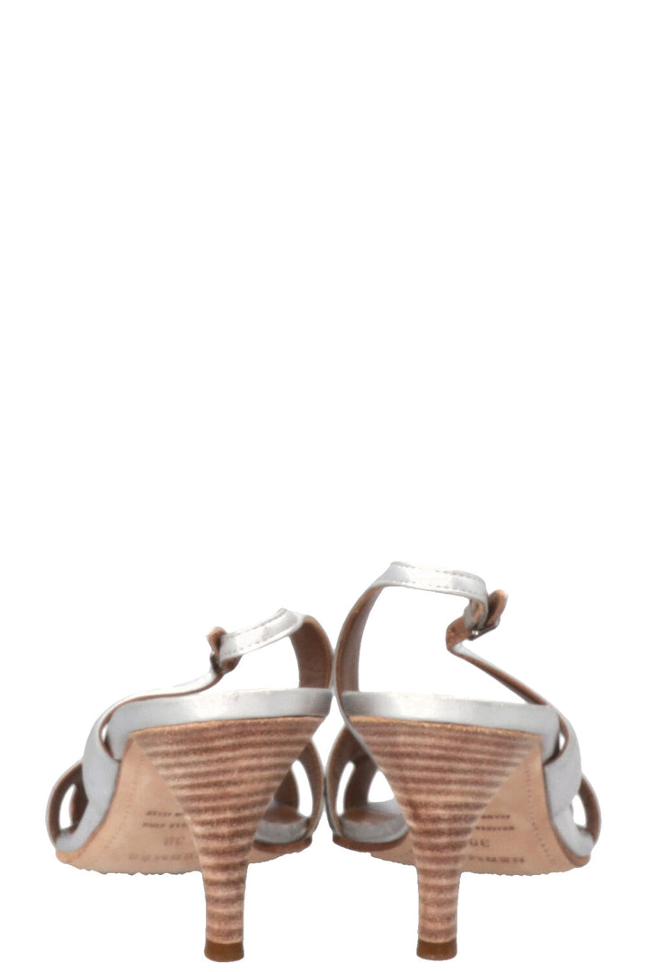 HERMÈS Holy Heels Leather Silver
