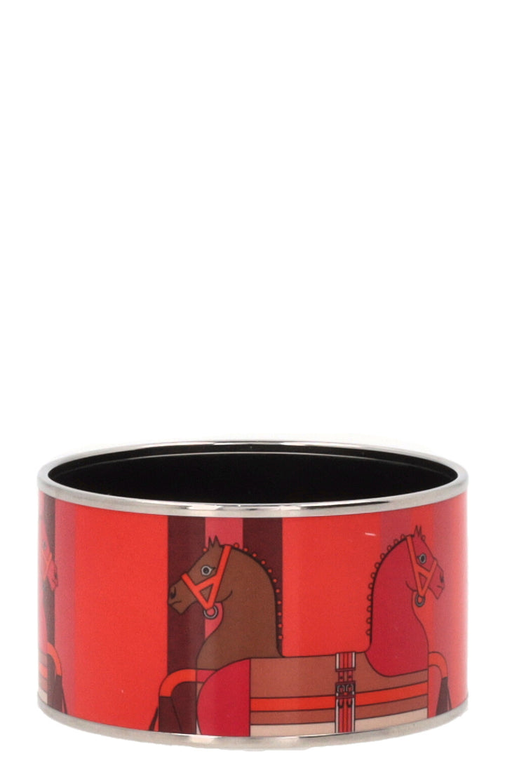 Bracelet HERMÈS émail cheval rouge